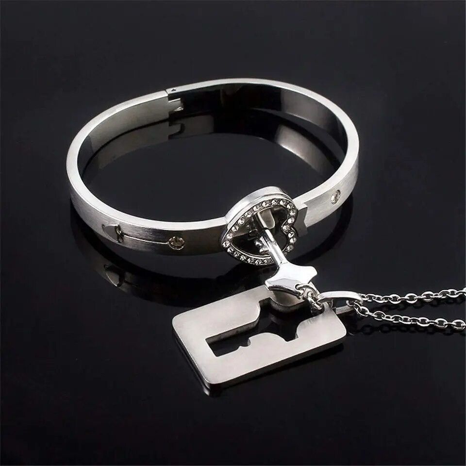 Bracciale con lucchetto e collana Chiave