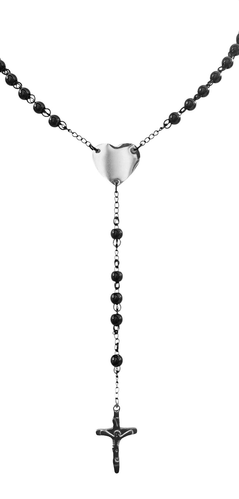 Rosario con Cuore Commemorativo Acciaio