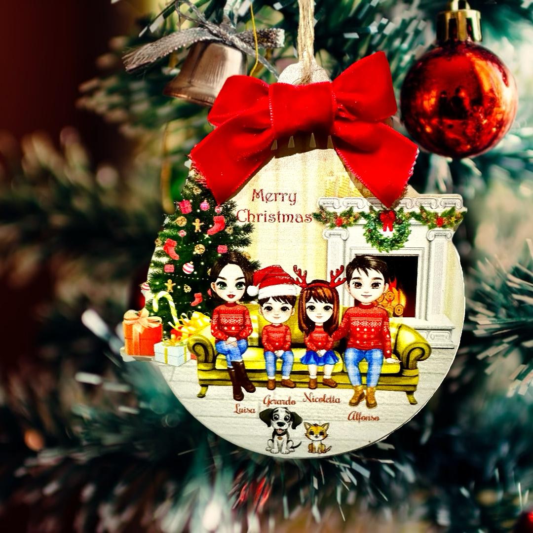 Pallina Natale Famiglia personalizzata